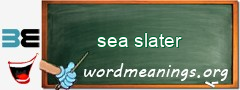 WordMeaning blackboard for sea slater